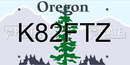 K82FTZ Oregon License Plate