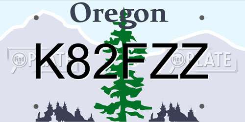 K82FZZ Oregon License Plate