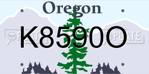 K8590O Oregon License Plate