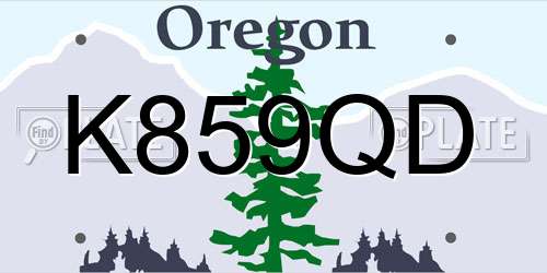 K859QD Oregon License Plate