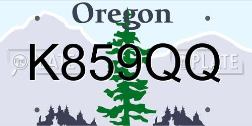 K859QQ Oregon License Plate