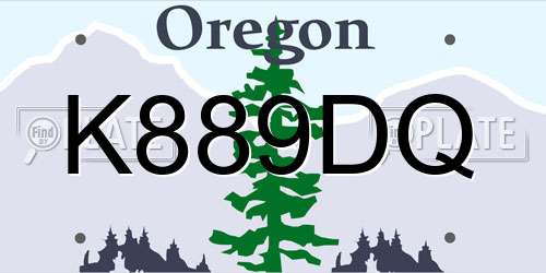 K889DQ Oregon License Plate