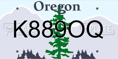 K889OQ Oregon License Plate
