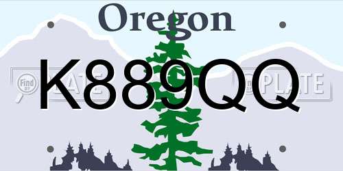 K889QQ Oregon License Plate