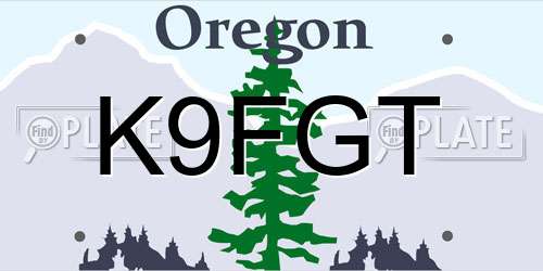 K9FGT Oregon License Plate