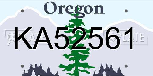 KA52561 Oregon License Plate