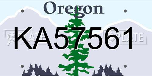 KA57561 Oregon License Plate