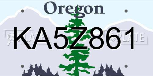 KA5Z861 Oregon License Plate