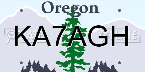 KA7AGH Oregon License Plate