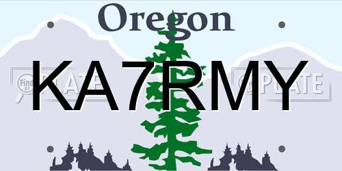KA7RMY Oregon License Plate