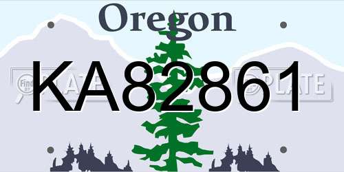 KA82861 Oregon License Plate
