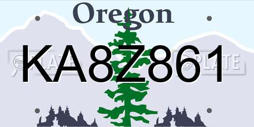 KA8Z861 Oregon License Plate