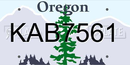 KAB7561 Oregon License Plate