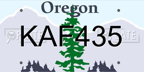 KAF435 Oregon License Plate