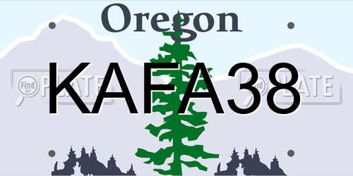 KAFA38 Oregon License Plate