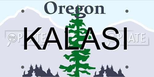 KALASI Oregon License Plate