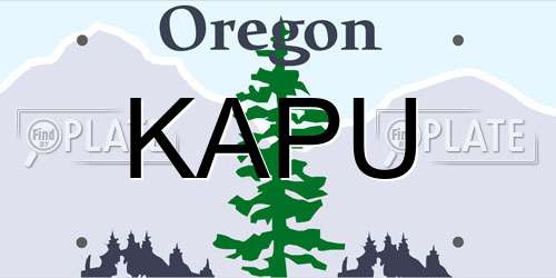 KAPU Oregon License Plate