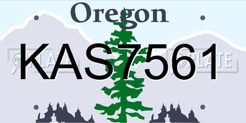 KAS7561 Oregon License Plate