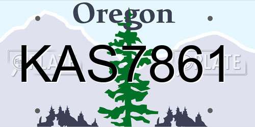 KAS7861 Oregon License Plate
