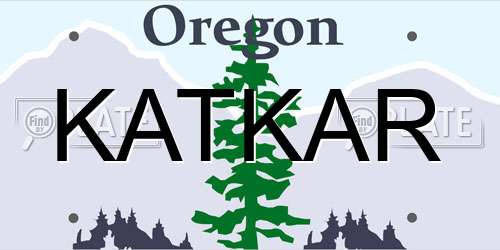 KATKAR Oregon License Plate
