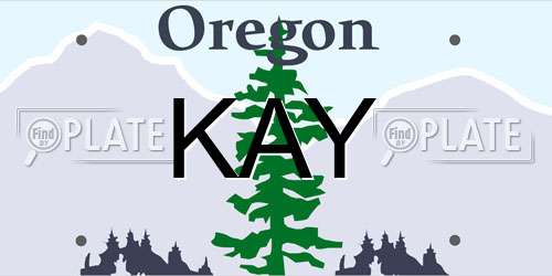 KAY Oregon License Plate