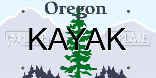 KAYAK Oregon License Plate