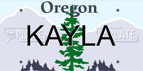 KAYLA Oregon License Plate