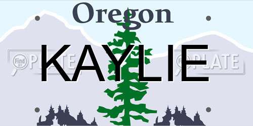 KAYLIE Oregon License Plate
