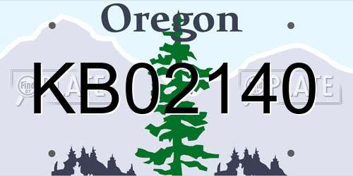 KB02140 Oregon License Plate