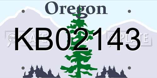KB02143 Oregon License Plate