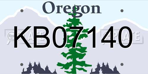 KB07140 Oregon License Plate