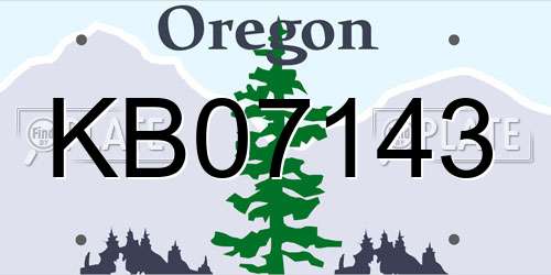 KB07143 Oregon License Plate