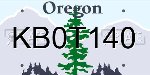KB0T140 Oregon License Plate