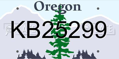 KB25299 Oregon License Plate
