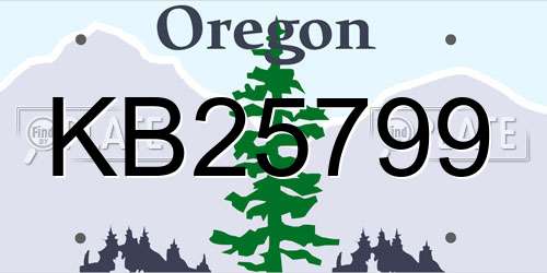KB25799 Oregon License Plate