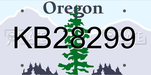 KB28299 Oregon License Plate