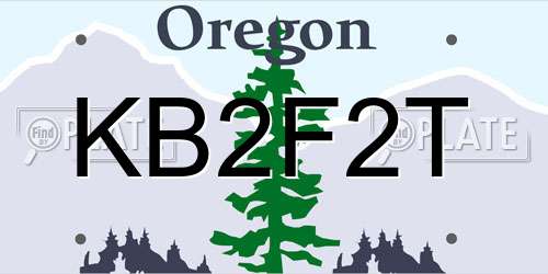 KB2F2T Oregon License Plate