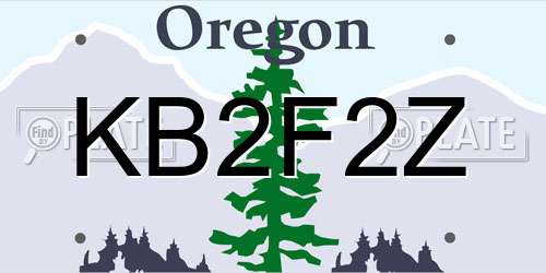 KB2F2Z Oregon License Plate