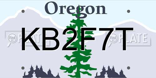 KB2F7T Oregon License Plate