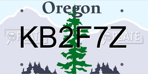 KB2F7Z Oregon License Plate