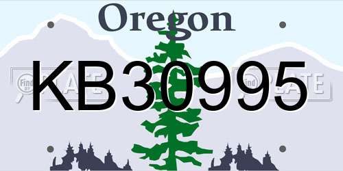 KB30995 Oregon License Plate
