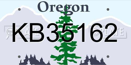 KB35162 Oregon License Plate