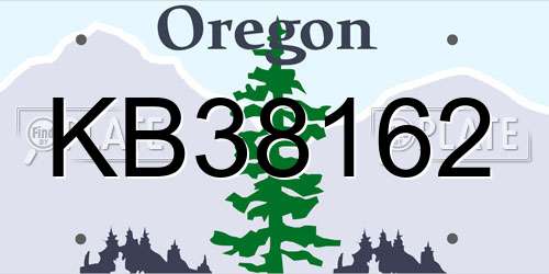 KB38162 Oregon License Plate
