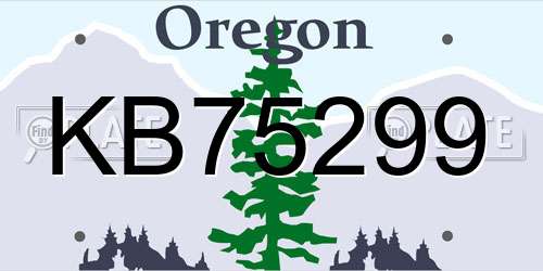 KB75299 Oregon License Plate