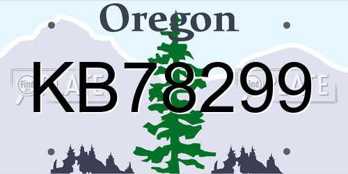 KB78299 Oregon License Plate