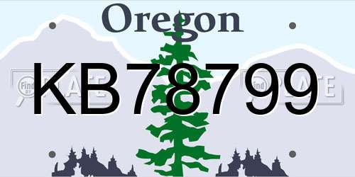 KB78799 Oregon License Plate
