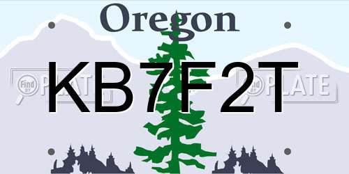 KB7F2T Oregon License Plate