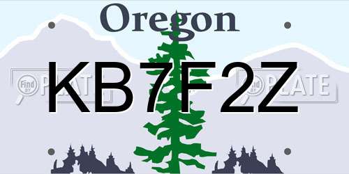 KB7F2Z Oregon License Plate