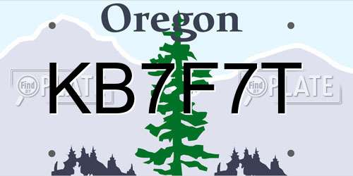 KB7F7T Oregon License Plate