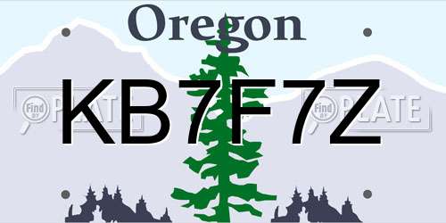 KB7F7Z Oregon License Plate